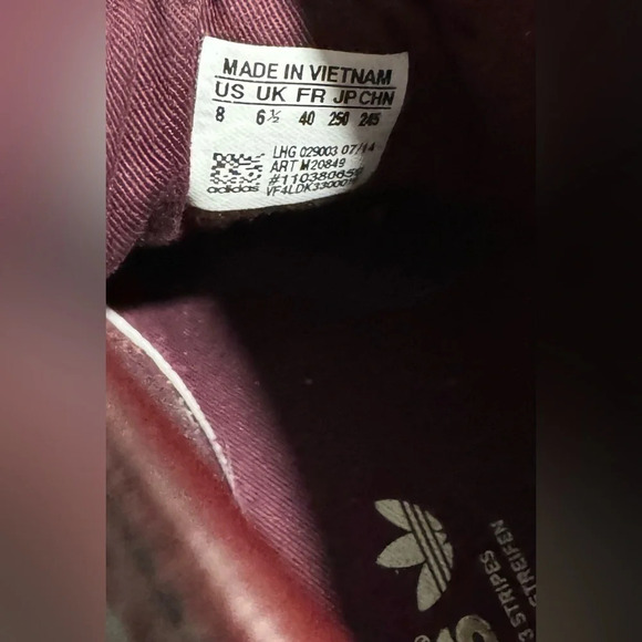 Adidas Originals Honey 2.0 Leather Suede high top  Maroon US8 croc print unique - Picture 8 of 8